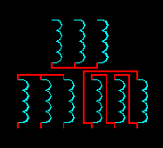 星形-星形-三角形连接三相变压器电气符号
