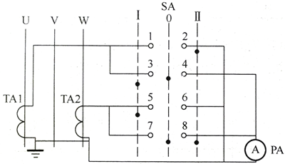 LW5-15/LH1型电流换相开关接线图